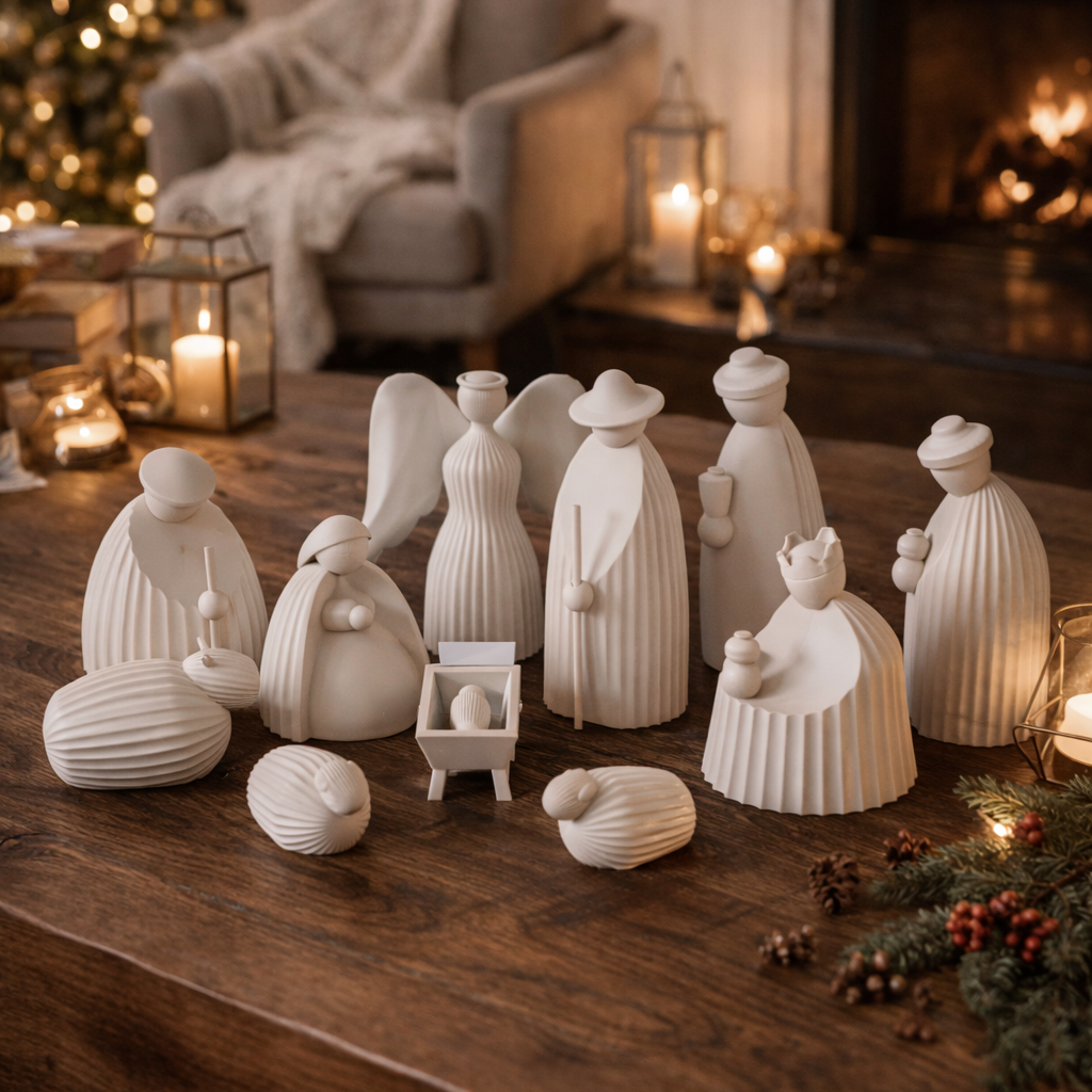 Modernes Weihnachtskrippen Set