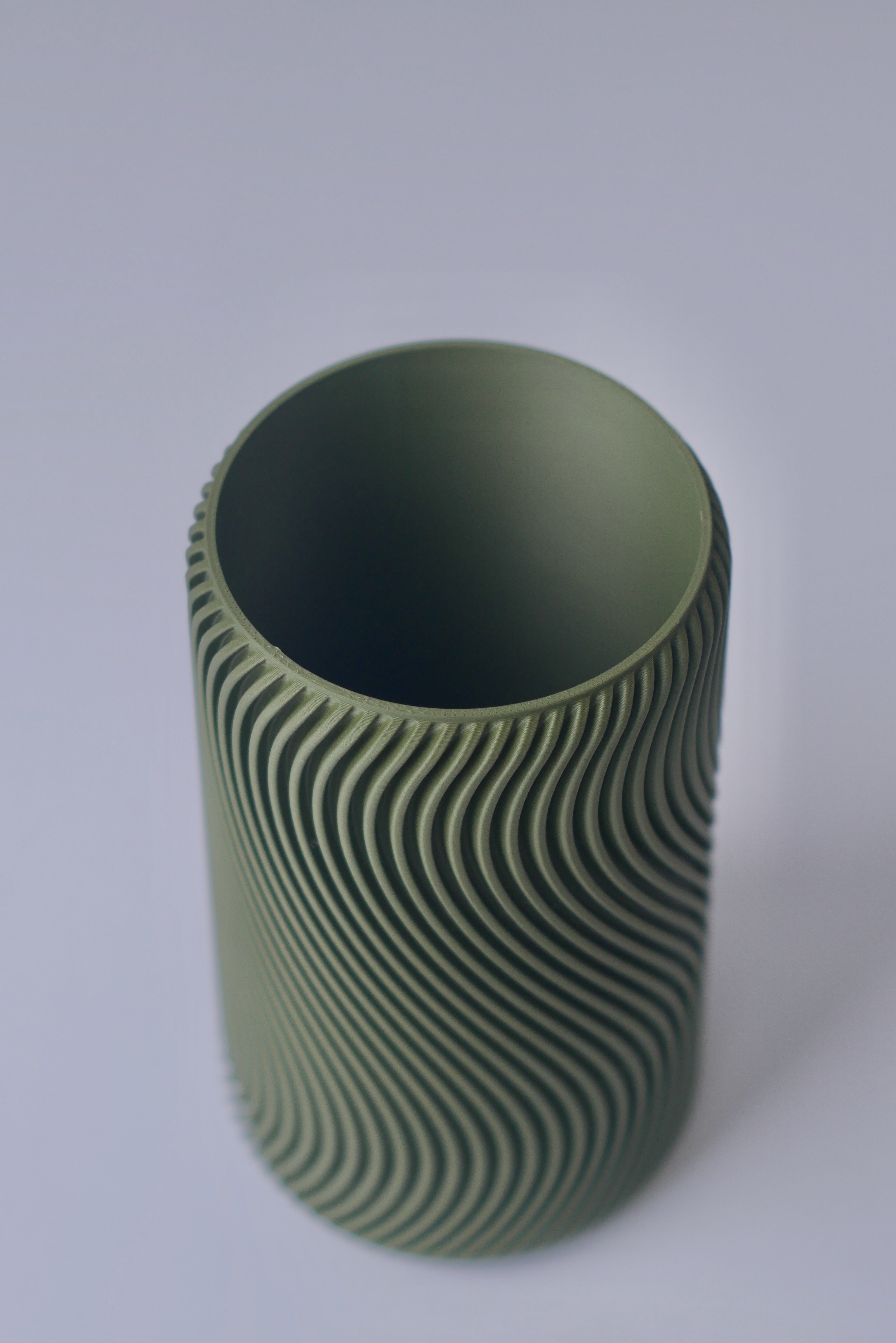 Vase: "Våg" in Moosgrün